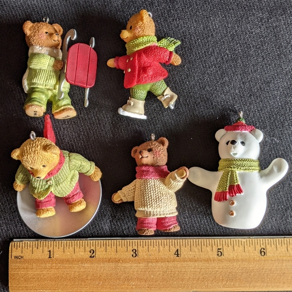 Hallmark Hollyday Hill Teddy Bear Ornament Set - Picture 13 of 16
